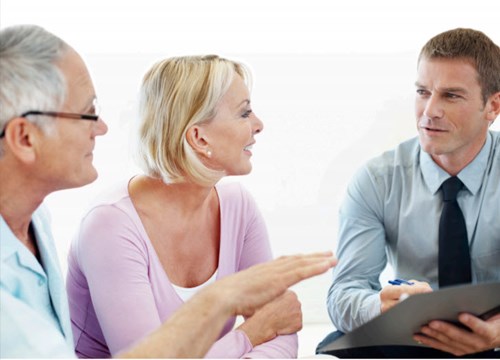 Couple meeting with advisor