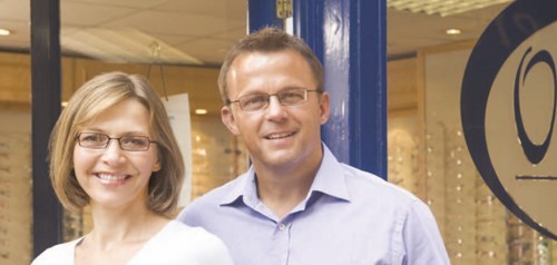 A smiling couple