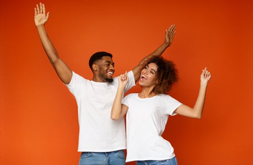 Man and woman dancing