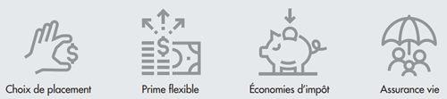 Choix de placement. Prime flexible. Économies d'impôt. Assurance vie.